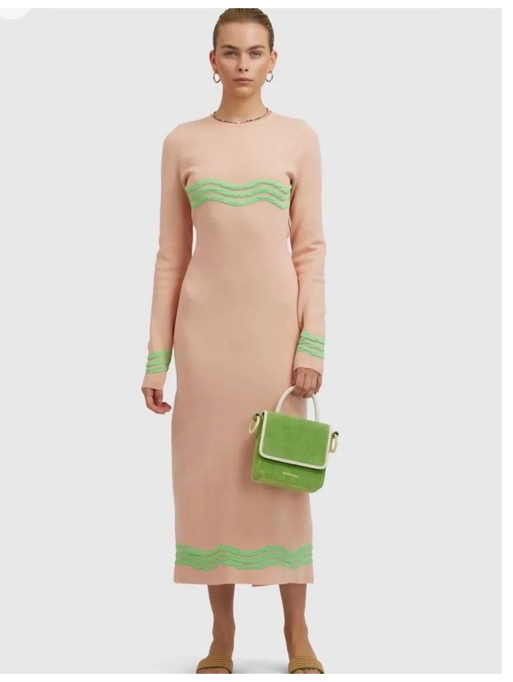 THE WOLF GANG VENAYA LONG SLEEVE OPEN BACK KNOT DRESS